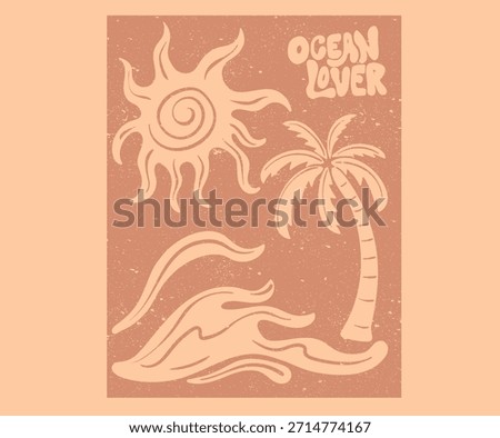 Beach abstract art. Enjoy beach life. Summer vibes artwork. Mountain graphic artwork.