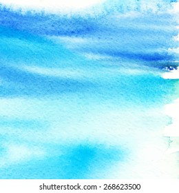 beach abstract background part1/ stain, lines, blur, gradient/ summer/ sea/ ocean/ sky/ watercolor painting/ vector illustration