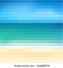 Beach abstract triangle patterned background