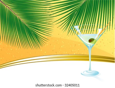 Beach abstract. Vector template.