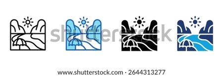 Beach Access icon Multi Style Vector Illustration