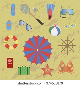 beach accessories for summer holidays on sand