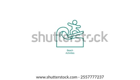 Beach Activities Icon - Vector Illustration for Vacation and Seaside Recreation