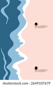 Ilustração do projeto da arte da atmosfera da praia