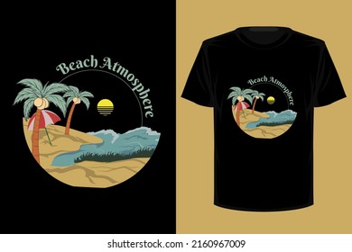 Beach atmosphere retro vintage t shirt design