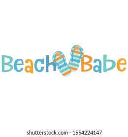 Beach Babe And Flip Flops Word Art 