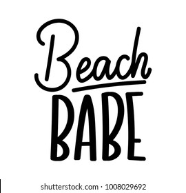 Beach Babe Lettering Quote Summer Inspirational Stock Vector (Royalty ...