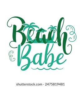 Beach Babe Retro Summer , Beach, vacation,, t-shirt design 