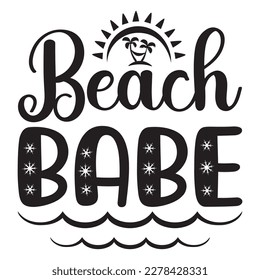 Beach Babe T-shirt Design Vector File