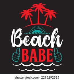 Beach Babe T-shirt Design Vector File