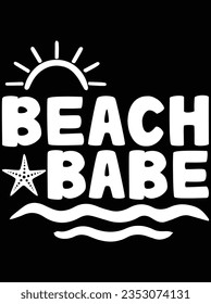 Beach babe vector art design, eps file. design file for t-shirt. SVG, EPS cuttable design file svg