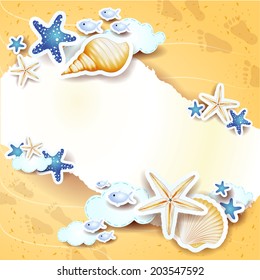 Beach background with copy space, vector eps10