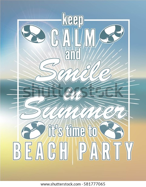 Beach Background Flyer Print Stock Vector (Royalty Free) 581777065