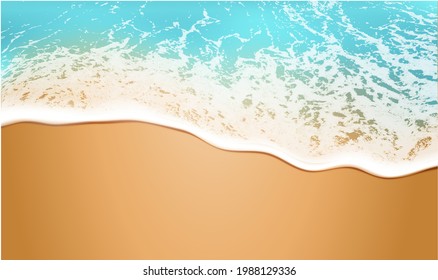 Beach background with foamy water