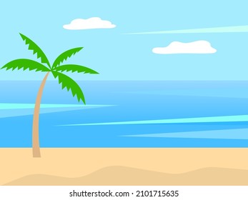 Beach Background Palm Tree Greeting Card Stock Vector (Royalty Free ...