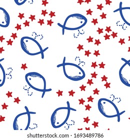 Beach Background Pattern. Pattern fills,textile,clothes,wrapping paper for patchwork tiles. For packaging paper,yacht silhouette on wave,fabric,background.