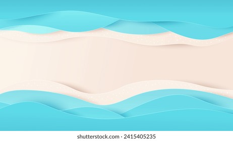Beach background. Sand at the beach. Top view of the beach and sea. Peaceful bright beach. Summertime