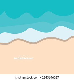 Fondo de playa, diseño de escenas de playa con ondas de arena y océano, Ilustración de vectores de iconos de plantilla
