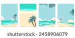 beach background with sea,sand,sky.illustration vector for a4 page design