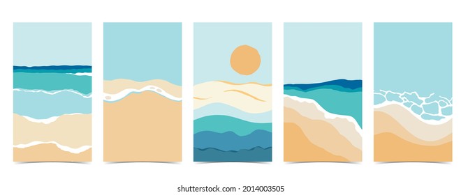 beach background for social media.Set of instagram story with sky,sand,sun - Shutterstock ID 2014003505