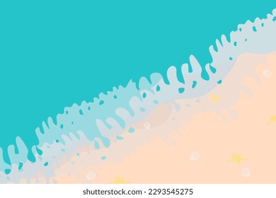 Beach background summer holiday banner sea beach sand sun view vector illustration