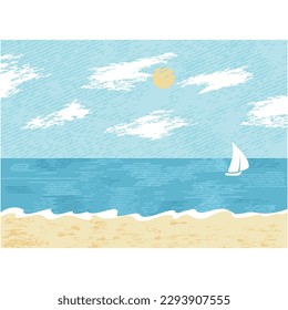 Beach background summer sea or ocean vector