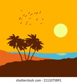 beach background, summer time, flora, hawaii, hot, restaurant, dusk, yellow, plant design, vacation, light, outdoor, sunshine, summer, nature, shore, sky, landscape, tropical palm, tree, travel, sunse