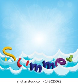 Beach background - vector summer design with abstract water