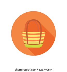 Beach bag color icon. Flat design for web and mobile