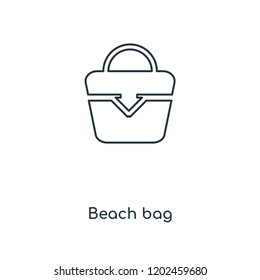 Beach bag concept line icon. Linear Beach bag concept outline symbol design. This simple element illustration can be used for web and mobile UI/UX.