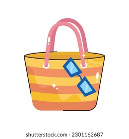 Icono de vector de contorno relleno del garabato de la bolsa de playa. archivo EPS 10
