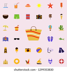 Beach bag flat icon. colored Summer icons universal set for web and mobile