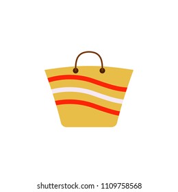 Beach bag flat icon. Element of beach holidays colored icon for mobile concept and web apps. Detailed Beach bag flat icon can be used for web and mobile. Premium icon on white background
