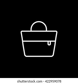 Beach Bag Flat Icon On Black Background