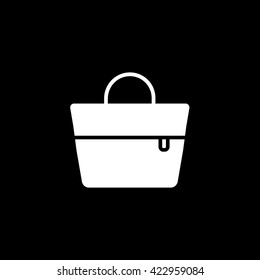 Beach Bag Flat Icon On Black Background