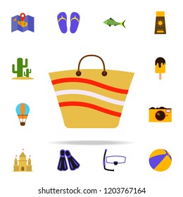 Beach bag flat icon. Summer icons universal set for web and mobile
