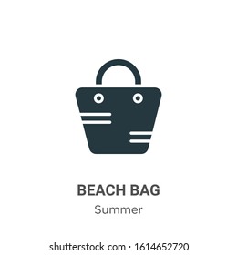 Beach bag glyph icon vector on white background. Flat vector beach bag icon symbol sign from modern summer collection for mobile concept and web apps design.