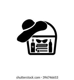 Beach bag icon.