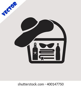 Beach bag icon.