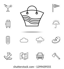 Beach bag icon. Camping icons universal set for web and mobile