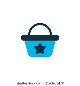 Beach bag icon colored symbol. Premium quality isolated handbag element in trendy style.