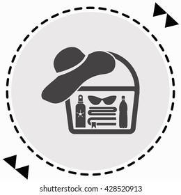 Beach bag icon Flat Design. Isolated Illustration.