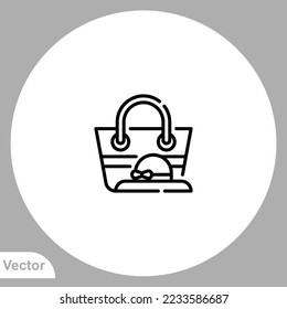 Beach bag icon sign vector,Symbol, logo illustration for web and mobile