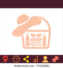 Beach bag  icon. Vector design.