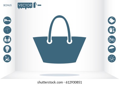 beach bag icon vector illustration eps10.