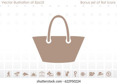 beach bag icon vector illustration eps10.