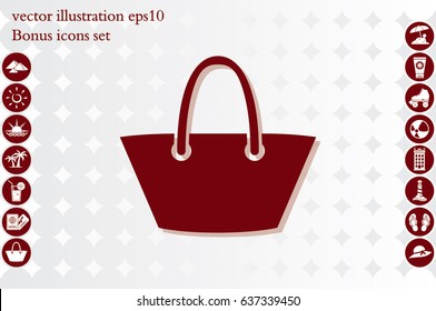 beach bag icon vector illustration eps10.