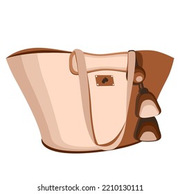 Bolsa de playa con embellecimiento de punto en ilustración vectorial de técnica plana 