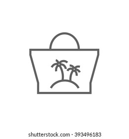 Beach bag line icon.