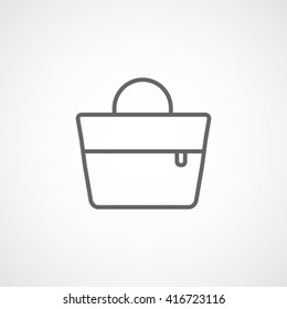 Beach Bag Line Icon On White Background